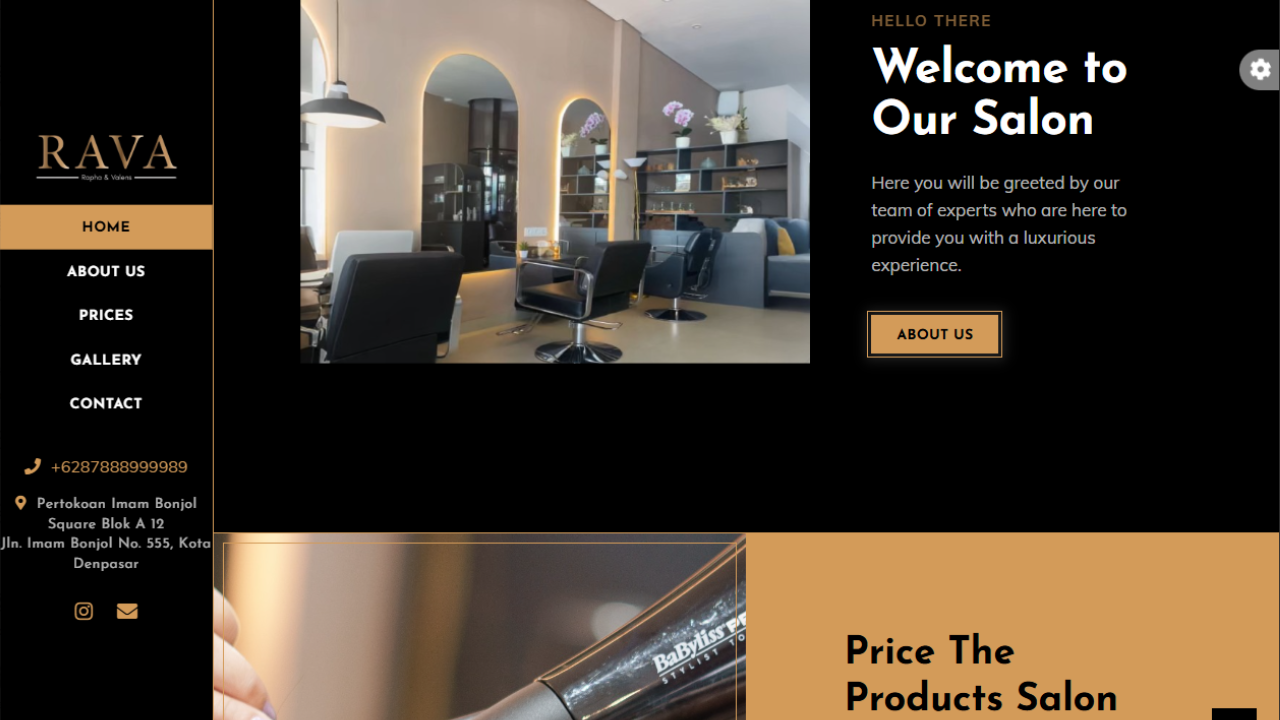 WEBSITE RAVA SALON