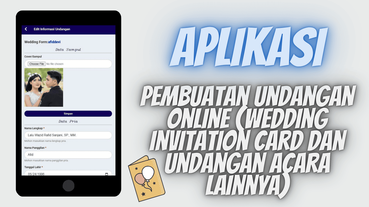 PEMBUATAN UNDANGAN ONLINE (WEDDING INVITATION CARD DAN UNDANGAN ACARA LAINNYA)