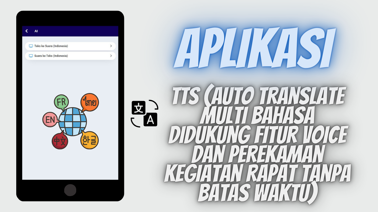 TTS (AUTO TRANSLATE MULTI BAHASA DIDUKUNG FITUR VOICE DAN PEREKAMAN KEGIATAN RAPAT TANPA BATAS WAKTU)