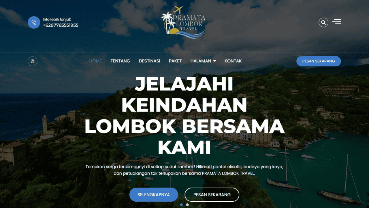 WEBSITE TRAVEL PRAMATA LOMBOK