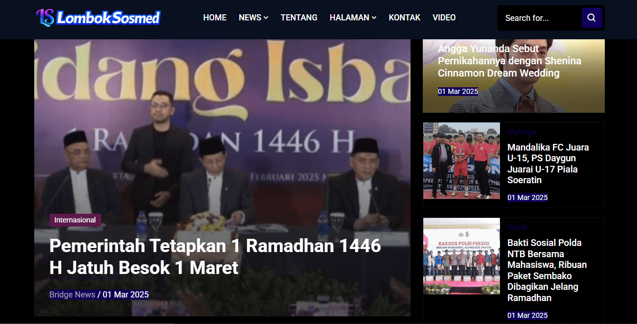 WEBSITE BERITA LOMBOKSOSMED